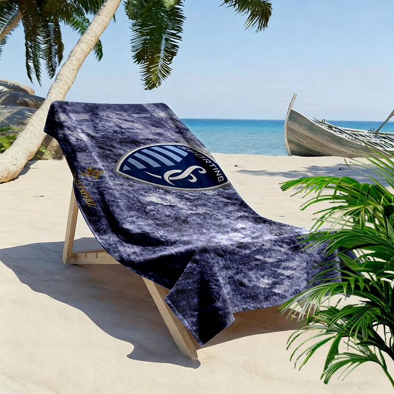 Sporting Kansas City Print Beach Towel, Large Soft Quick Dry Towel for Beach Camping Swimming