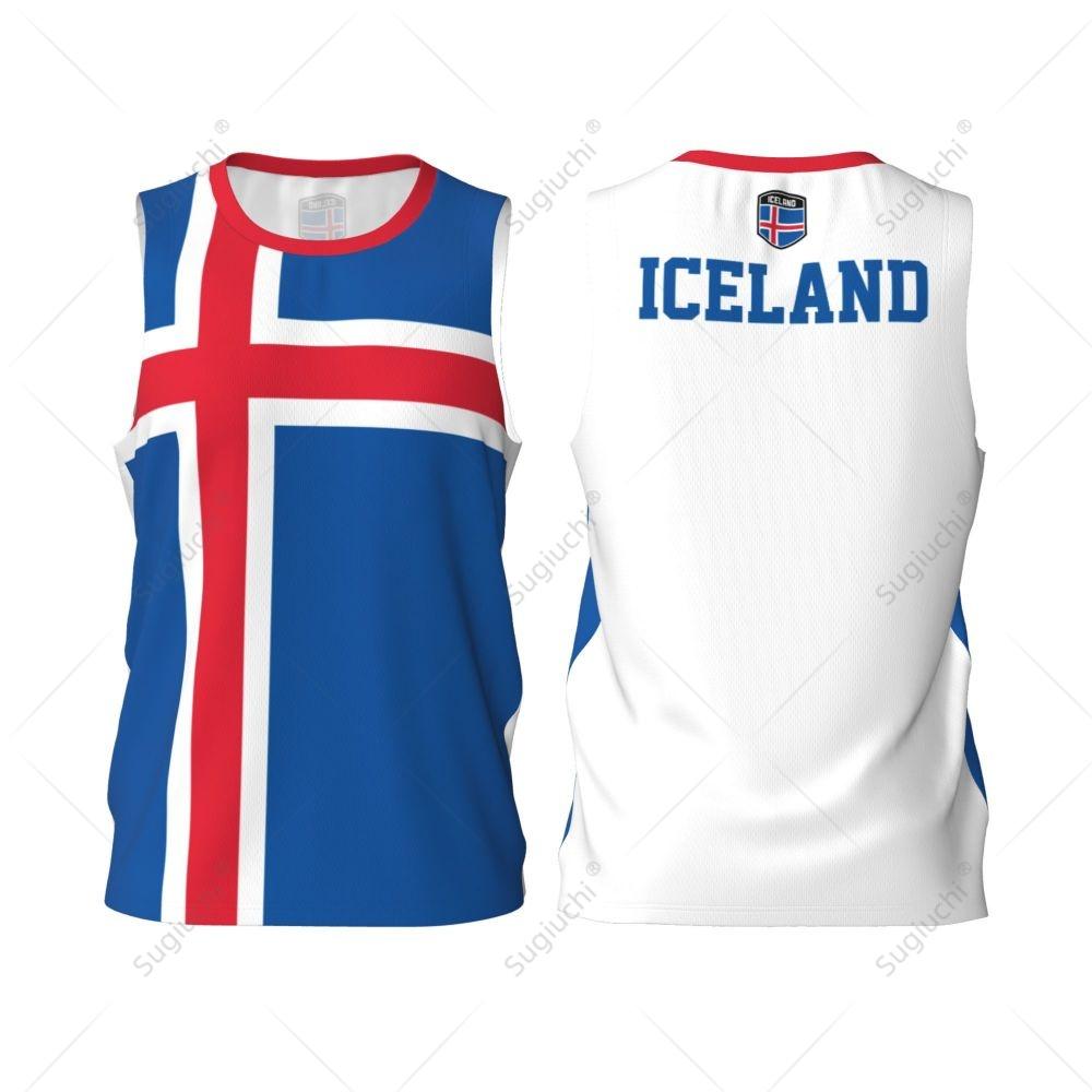 Iceland Flag Basketball Sports Running Fitness Multifunction Sleeveless tshirt
