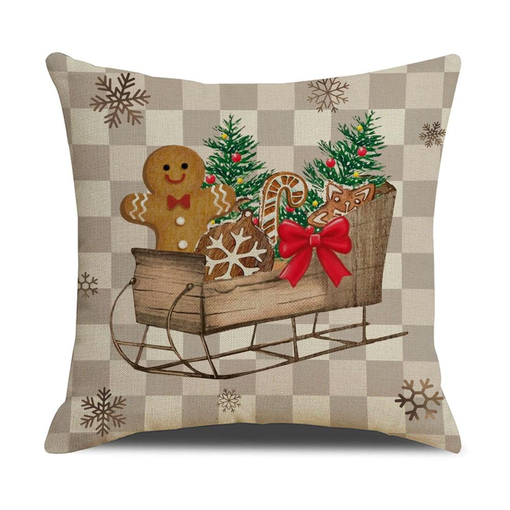New Christmas Printed Pillowcase Decorative Sofa Pillowcase Bedroom Bedside Cushion Cover