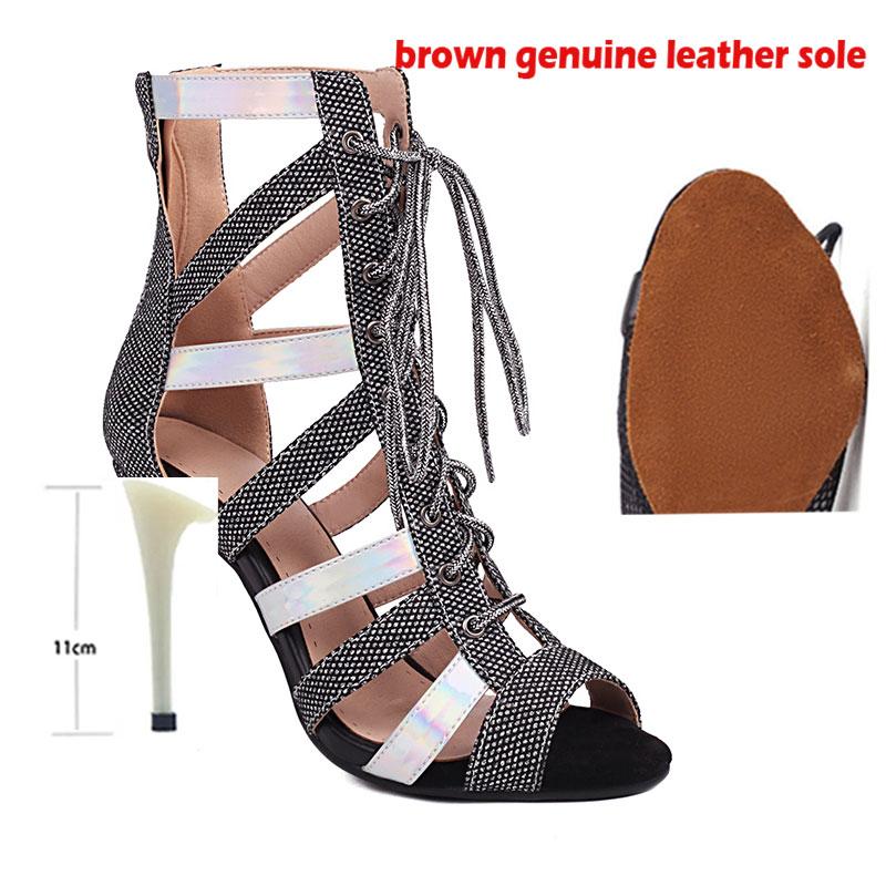 Латинские женские танцевальные туфли Серебряные женские танцевальные ботинки Сальса Танго В помещении Спорт Для Женщин Бальные танцы Обувь каблук На Открытом Воздухе