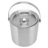 Ведерко для льда из нержавеющей стали, двухслойное, для вина, шампанского, пива, бочка с ручкой для вечеринки в баре, 3 л