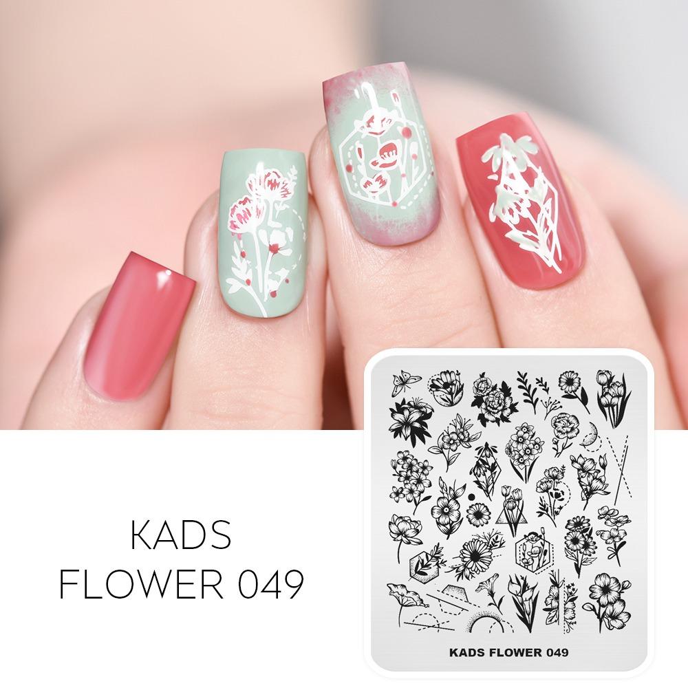 kads 53 Flower Series Nail Stamping Plates DIY Manicure Stamping Plate for Nail Art Template Nail Art Stamp Plates