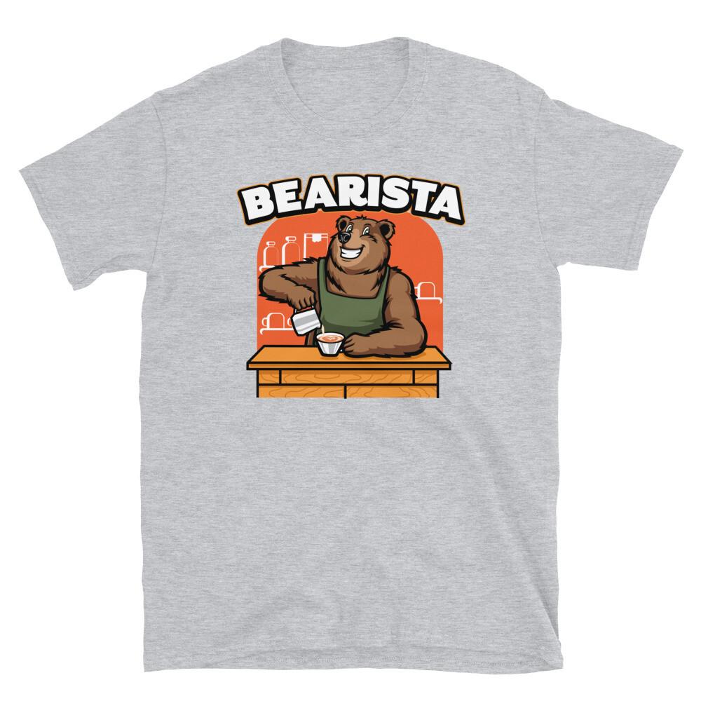 Bearista Barista Bear Coffee Beans Caffeine Cafe Short-Sleeve Unisex T-Shirt