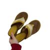 Retro casual niche toe mop woven linen flip-flops fashionable and comfortable beach shoes wedge heel cool slippers