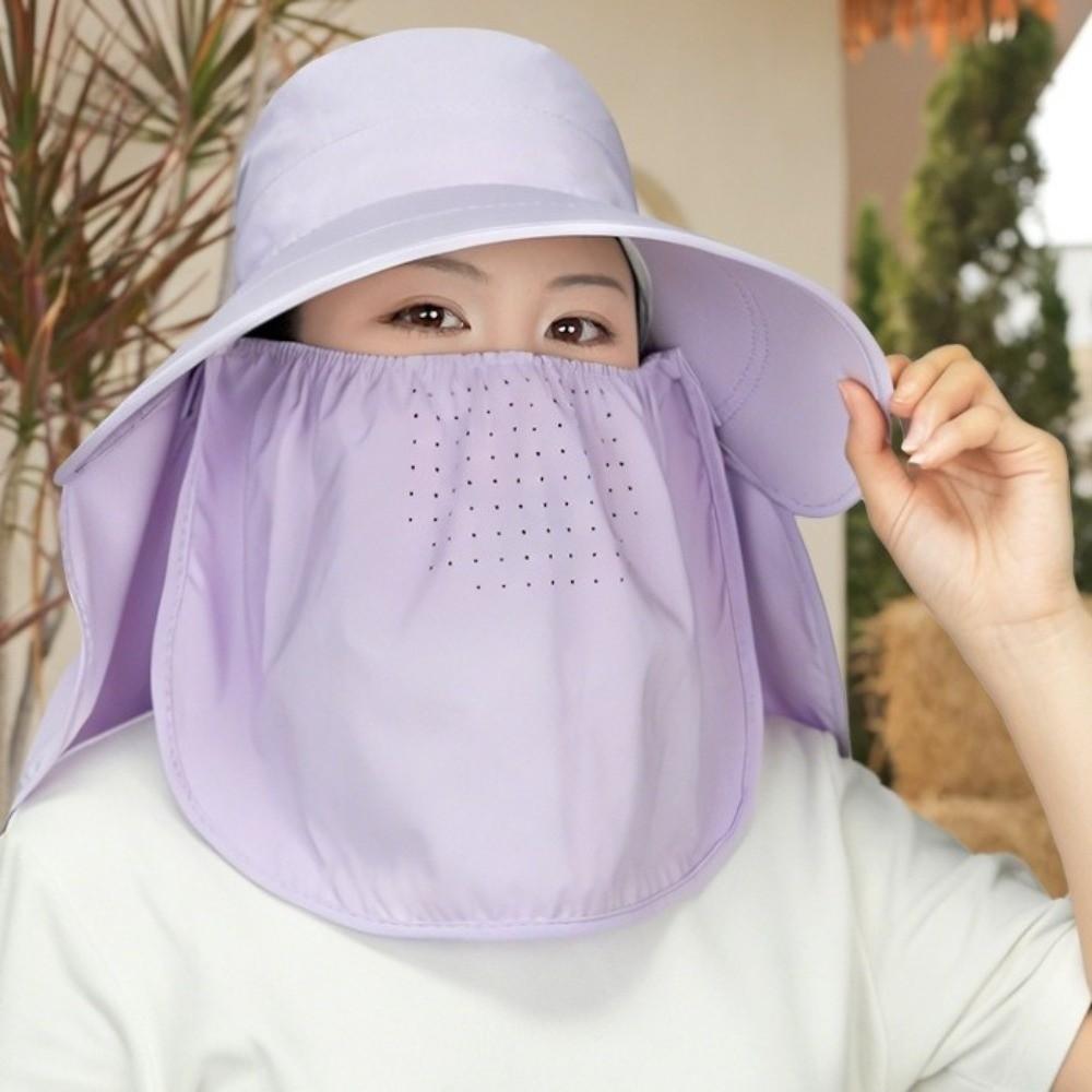 Adjustable Sunshade Shawl Cap Face Cover Neck Protection Cap Portable Picking Tea Hat  Travel