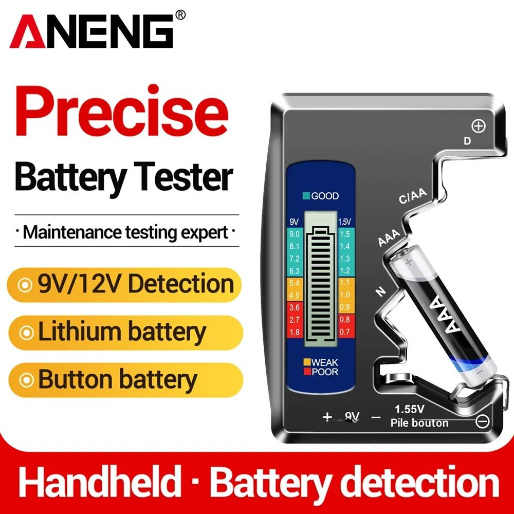 2026 Портативные ЖК-дисплей Батарейные тестеры ANENG C AA AAA D N 9V 1.55V Универсальные Кнопочные Батарейки Проверка Напряжения Емкости Детектор Емкостные Инструменты для Дома
