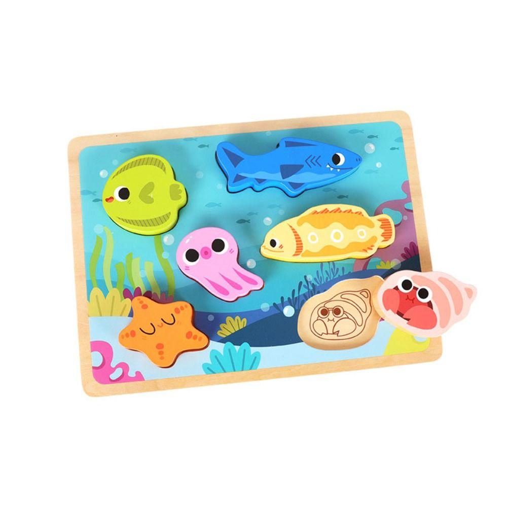 Montessori Shape Matching Board Game Puzzle Board Animal Jigsaw Toys Boys Girls