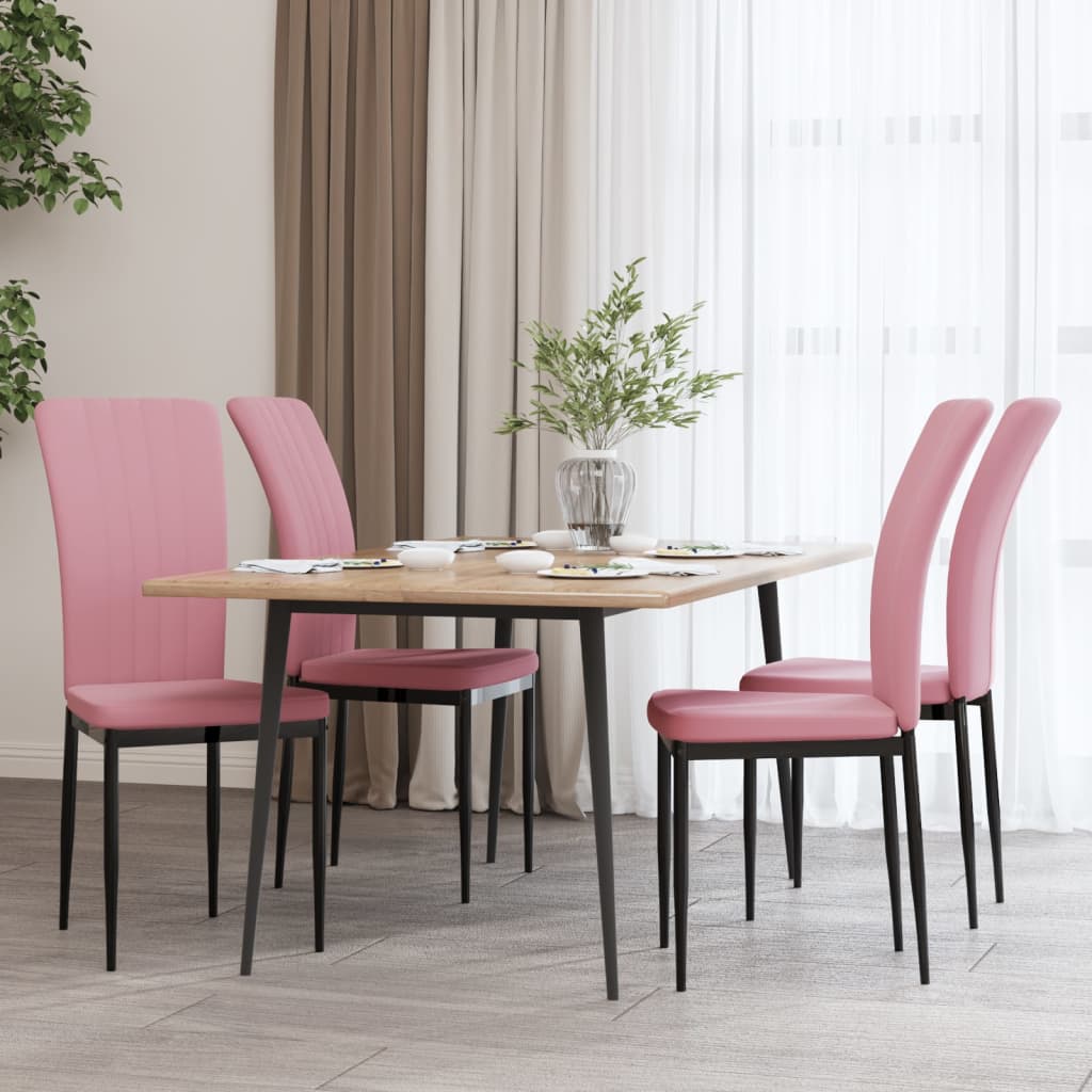 Dining Chairs 4 pcs Pink Velvet