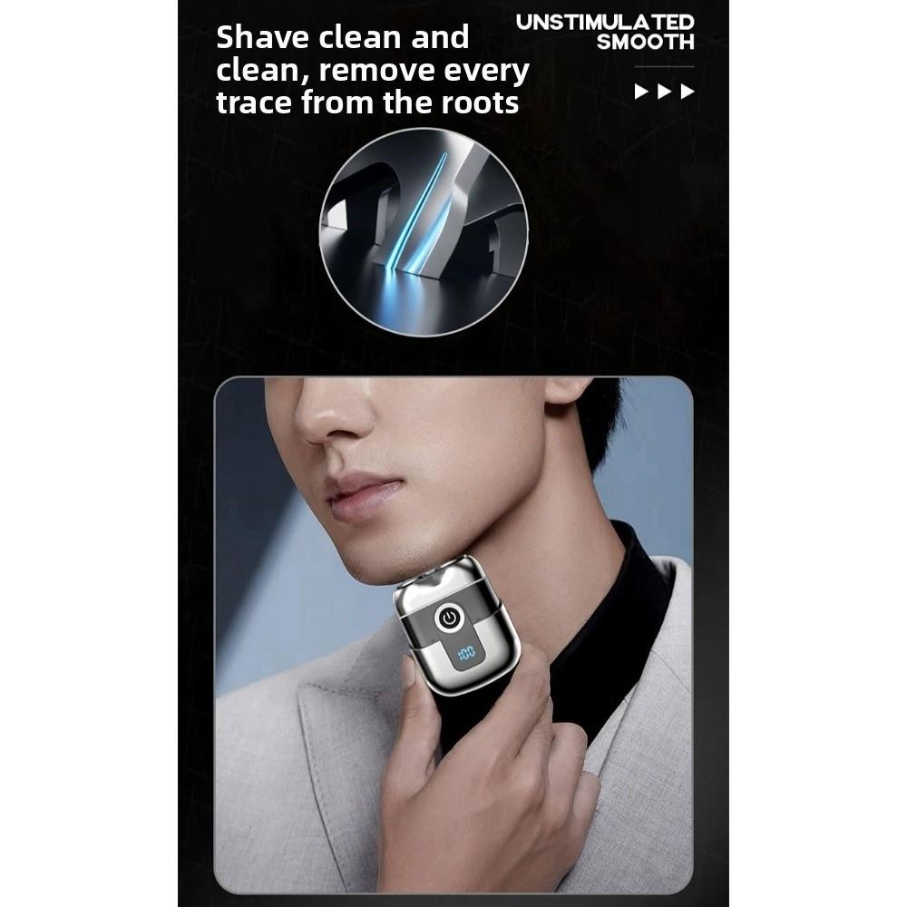 Double Head Mini Electric Shaver Magnetic Floating Men's Beard Trimmer Travel Use