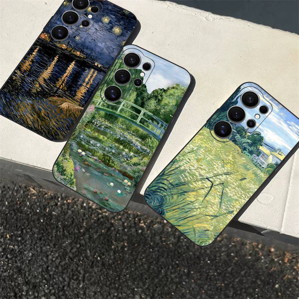 Чехол для телефона с картиной Ван Гога маслом для Samsung S 24 Fe 25 Ultra Plus 20 Lite 21 30 22 23 24 22 Ultra 5G Fundas