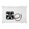 Fit for Raspberry Pi 4 Model B Acrylic Case Cover Enclosure Box with Cooling Fan