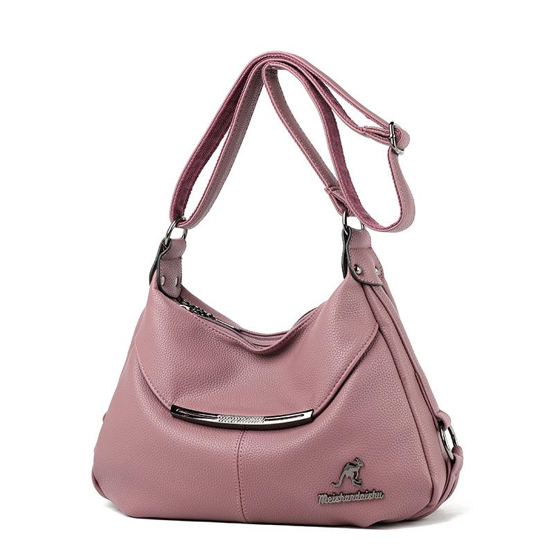 Women's Bag New Casual Soft Leather Lightweight Large Capacity Middle-aged and Elderly Mothers Women's One-shoulder Crossbody Bag
