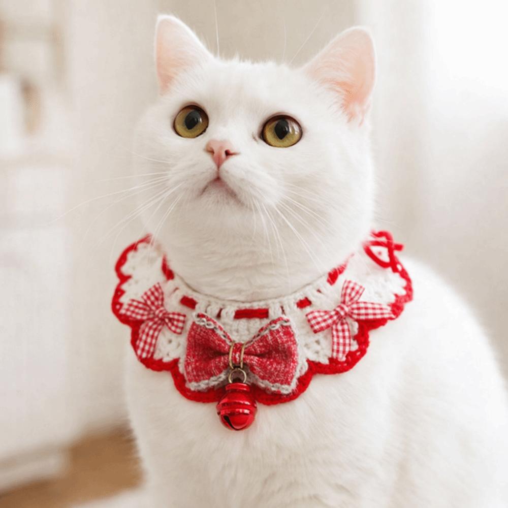 Handmade Cat Knitted Scarf Cartoon Puppy Collar Festive Gifts Chinese Style Pet Scarf Winter