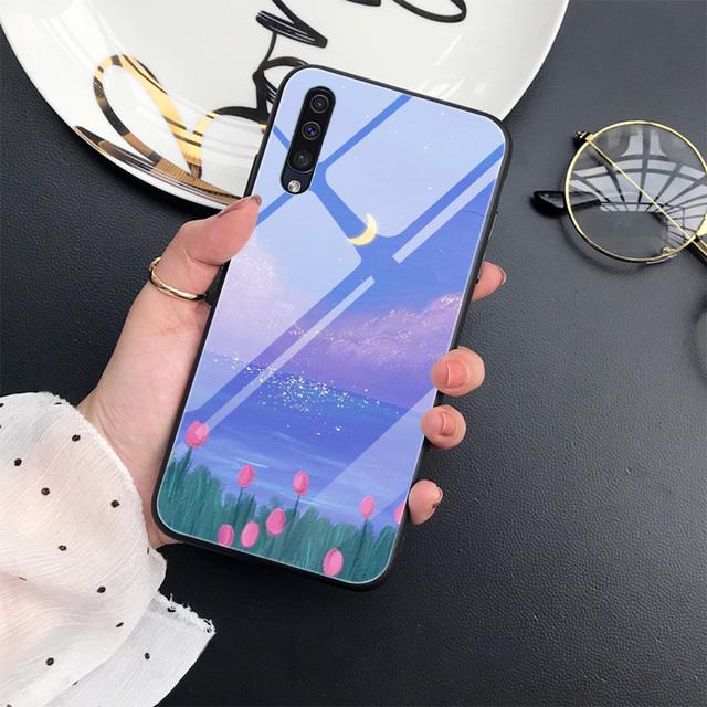 Чехол с изображением пейзажа для Samsung Galaxy A52 A70 A71 A73 A53 A13 5g A03 A72 A22 A21s A03 Core A42, крышка из закаленного стекла