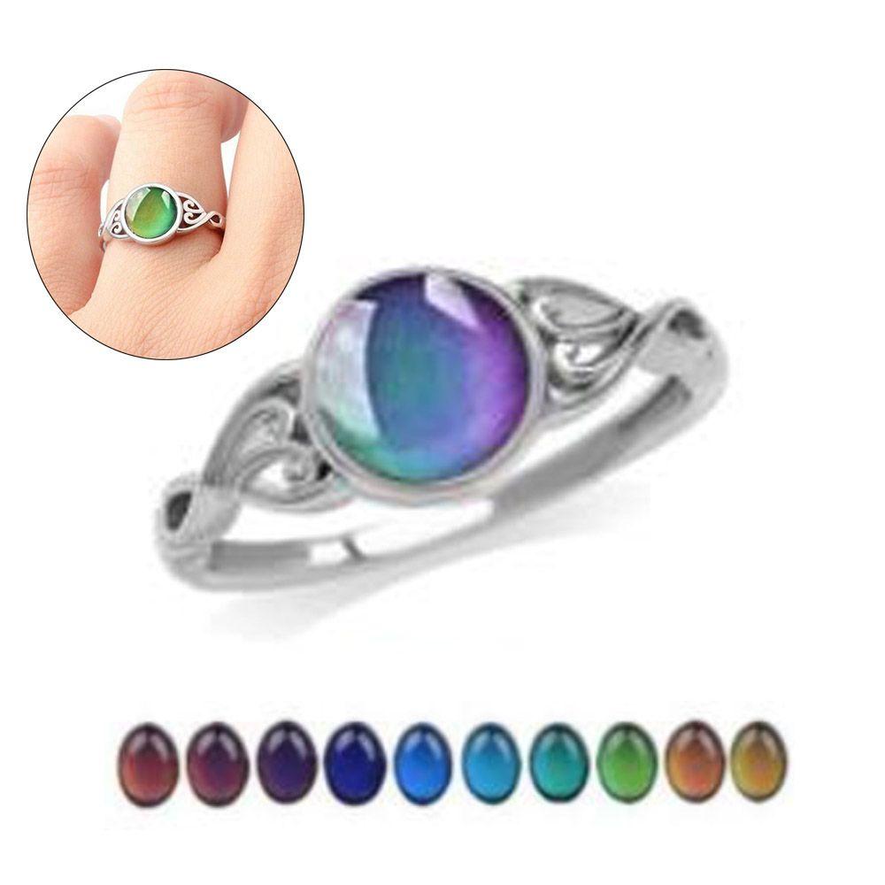 Gift New Fashion Gift For Women Girl Mood Ring Luminous Color Change Rings Temperature Control