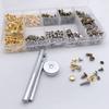 300 Sets Leather Rivets Double Cap Rivet Tubular Metal Studs with Punch Pliers Fixing Set Tools for DIY Leather Craft