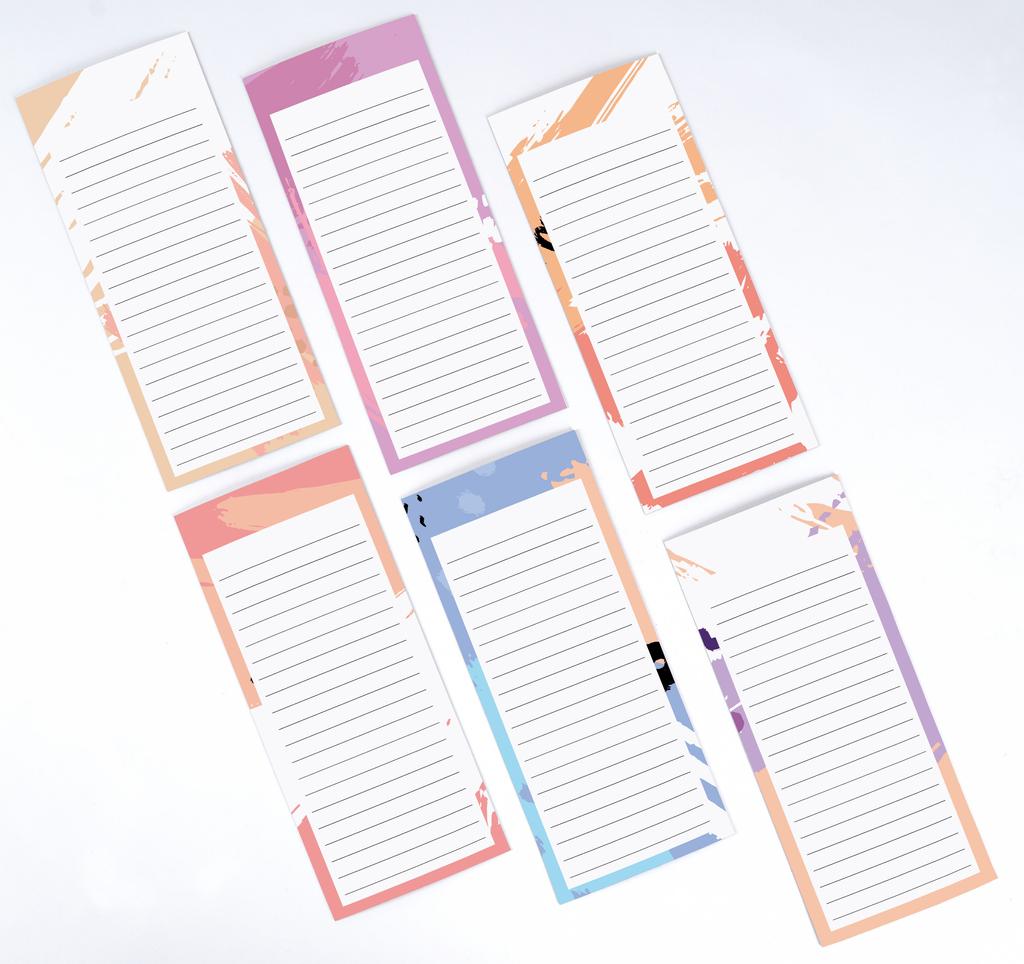 Inkdotpot Pack of 6 Funny Magnetic Dry Erase List For Fridge, Wipe Clean W NoStain, Quick Notes Shopping & Grocery List Whiteboard for Fridge