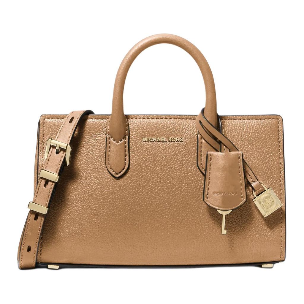 Michael Kors Mk Scarlett Logo Magnetic Closure Leather Shoulder Crossbody Handbag Women handbag Light-Brown 32F4GETC0L-HUSK