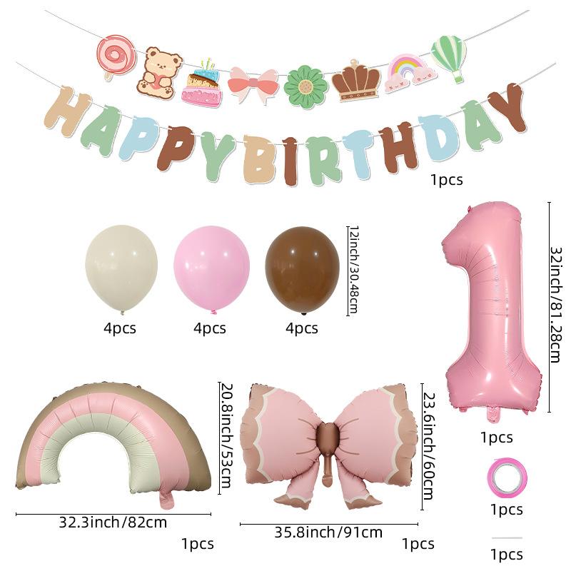 Ветер Матовый Бант Алюминиевая Фольга Воздушный Шар Флаг Композиция Реквизит Украшение для Вечеринки по Случаю Дня Рождения Набор Воздушных Шаров