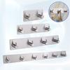 Adhesive Wall Hook Stainless Steel Brushed Black 2 3 4 6 Row Robe Hook for Bathroom Bedroom Kitchen Door Cloth Towel Key Holder
