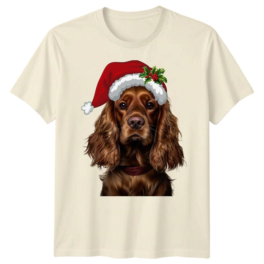 Spaniel Dog Christmas Holiday Animals Unisexs Unisexs Graphic Tee Festive Tee