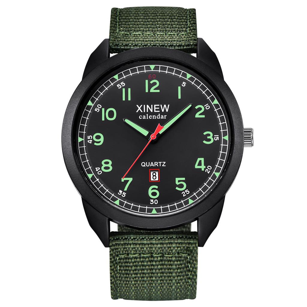 Nylon Strap Calendar Luminous Dial Outdoor Men's Quartz Watch