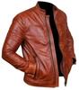 Genuine Lambskin Men's Leather Jacket BROWN Handmade Stylish Biker Motorcycle