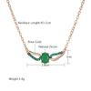 Kinel темно-зеленый кубический циркон кулон ожерелье для женщин цвет розового золота с черным покрытием роскошные ювелирные изделия