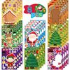 Cartoon DIY Christmas Sticker Elk Santa Claus Stickers Snowman Make-a-face Stickers  Kids Sticker
