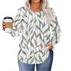 Womens Plus Size Tops Long Sleeve Shirts Round Neck Flowy Tunic Casual Loose Blouse L-5X