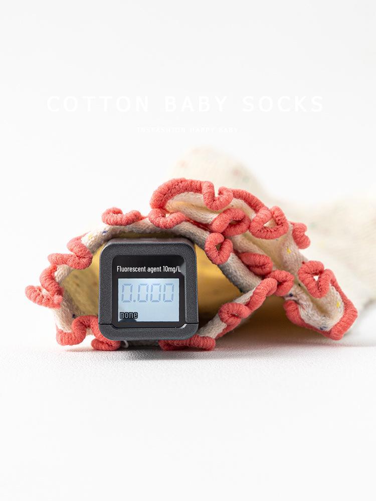 Новорожденная Девочка Гольфы Принцессы с Рюшами до Середины Икры, Хлопок Класса А для 0-3 Лет, Подходят для Весны, Осени, Зимы