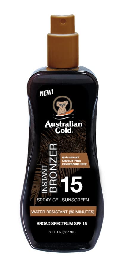 Australian Gold Спрей-гель с бронзатором SPF15 для загара