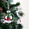 12pcs 6cm Transparent Christmas Ball Pendants, Christmas Party Decoration, Christmas Tree Hanging Decoration