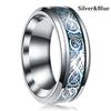 Vintage Viking Celtic Dragon Rings For Men Women Inlay Carbon Fiber Hiphop Men Stainless Steel Rings Wedding Band Jewelry Gifts
