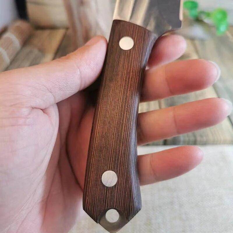 Нож для обвалки, кухонный нож шеф-повара, кованый нож ручной работы для рыбалки, мяса, нож для мясника из нержавеющей стали, походный нож с чехлом для ножа