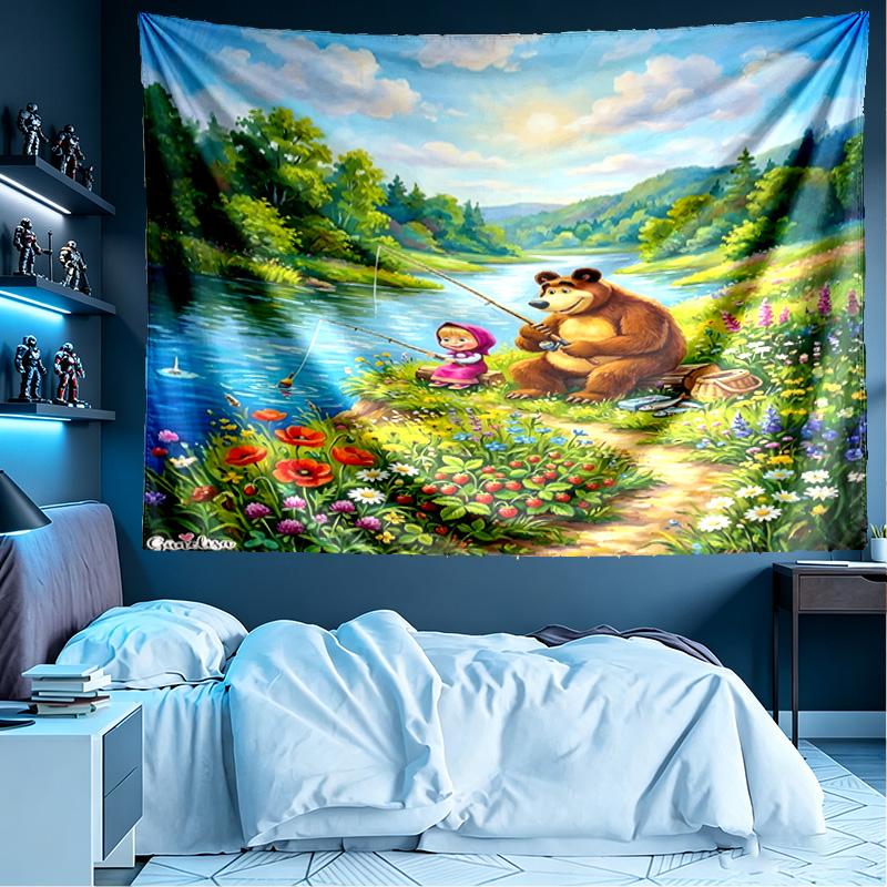 cartoon animation Print Tapestry, Lightweight Wall Hanging, for Bedroom, Dorm, Living Room, Home Art Decor - Birthday Christmas Gift for Friends
