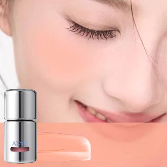5ML Women Liquid Blush with Sponge Head Waterproof Sweat-Proof Long-Lasting Natural Lightweight Matte Nude Pink Orange Makeup Blusher