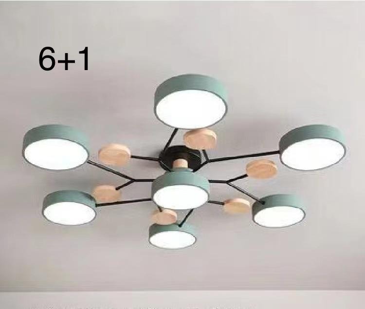 Nordic Macaron Ceiling Light - Modern Minimalist, Solid Wood Fixture for Living Room, Hall, Bedroom, or Restaurant.