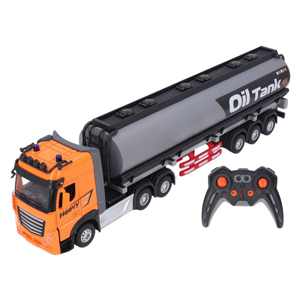 RC Oil Tanker Trailer Toy 9CH Musical Alloy Educational Открывающаяся дверь Дистанционное управление Грузовик Топливо