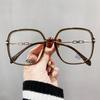 Big Square Shape Women'S Glasses Frame Korean Stylish Blue Light Blocking Eyeglass Frames  Material Decorative Glasses