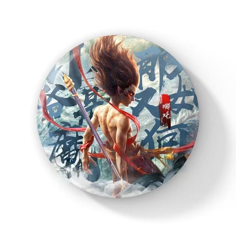 1 шт., значки на воротник рюкзака, броши на периферию Nezha, значок для фильма Nezha, демонические дети, ревущие в море