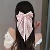 Valentine's Day Sweet Korean Women Bow Ribbon Hair Clip Spring Clip Double Layers Bowknot