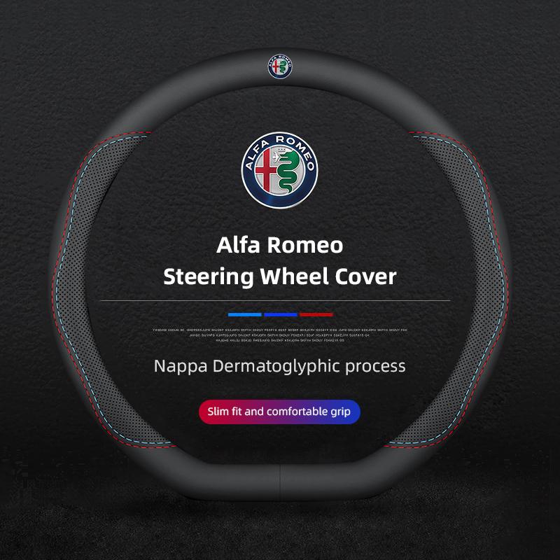 Alfa Romeo Дышащая Нескользящая Кожаная Накладка на Руль Для Giulietta Mito 159 Giulia Stelvio 156 147 Tonale Brera Disco