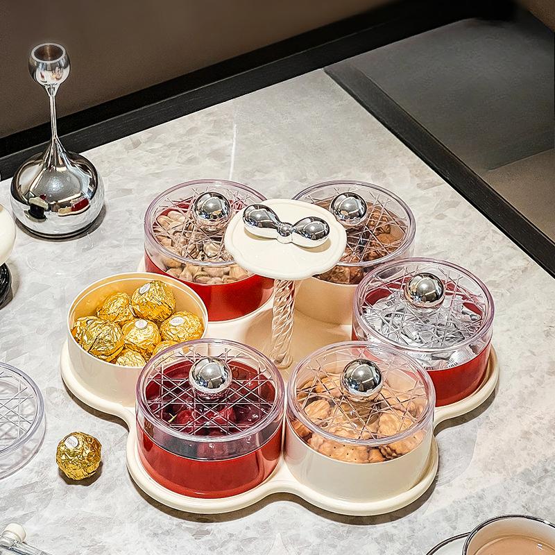 Dried Fruit Tray Light Luxury Creative Food Grade Fruit Tray with Lid Household Nut Candy Snack Tray Refreshment Tray Snack Tray