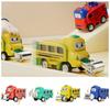 Double Sided Transformer Car Toys Pull-back Truck Model Flips Variety Inertia Car  Kids