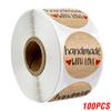 100-500 шт. Винтажные крафт-бумажные наклейки для скрапбукинга, подарков, канцелярских товаров, наклейки-этикетки, ручная работа с любовью, спасибо за наклейки
