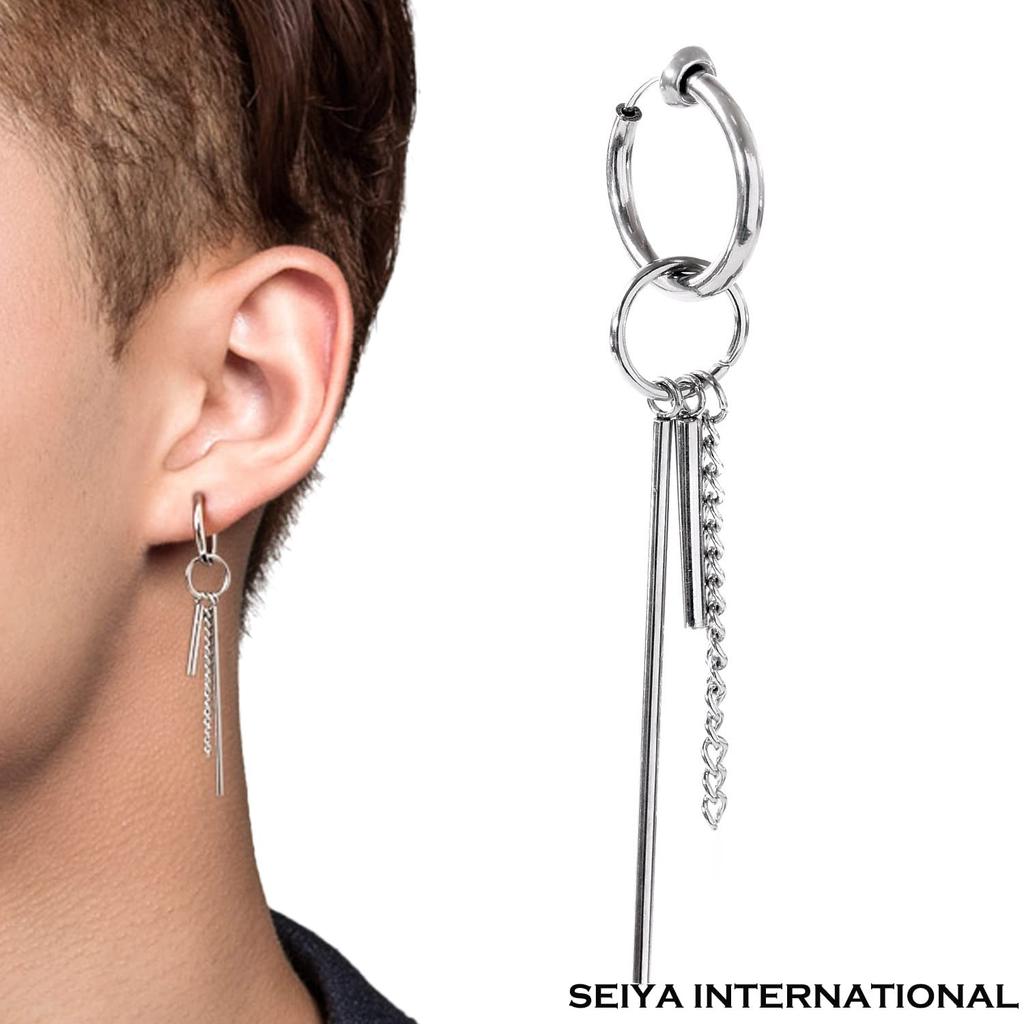 Fake Ear Hoop No Binaural Set of [SEIYA INTERNATIONAL] Earrings, Men's Cuff, Earrings, Women's, Non-hole Earrings, Korean, Holes, (Set 5)