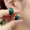 2023 Retro Hong Kong Fruit Green Round Earrings: Trendy, Simple, Luxurious & Versatile