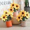 Smile Sunflower Doll Plush Toy Sunflower Pot Doll Home Decoration Ornament Ragdoll Doll
