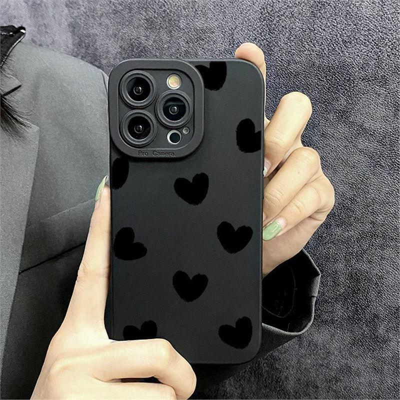 Черный футляр для глаз с зрачком в виде сердца для iPhone 11/12/13/14/15/XSMAX